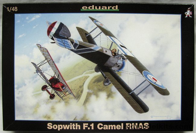 Eduard 1/48 Sopwith F.1 Camel RNAS - With Mask Set / Photoetch - With Markings For Three Aircraft, 8055 plastic model kit